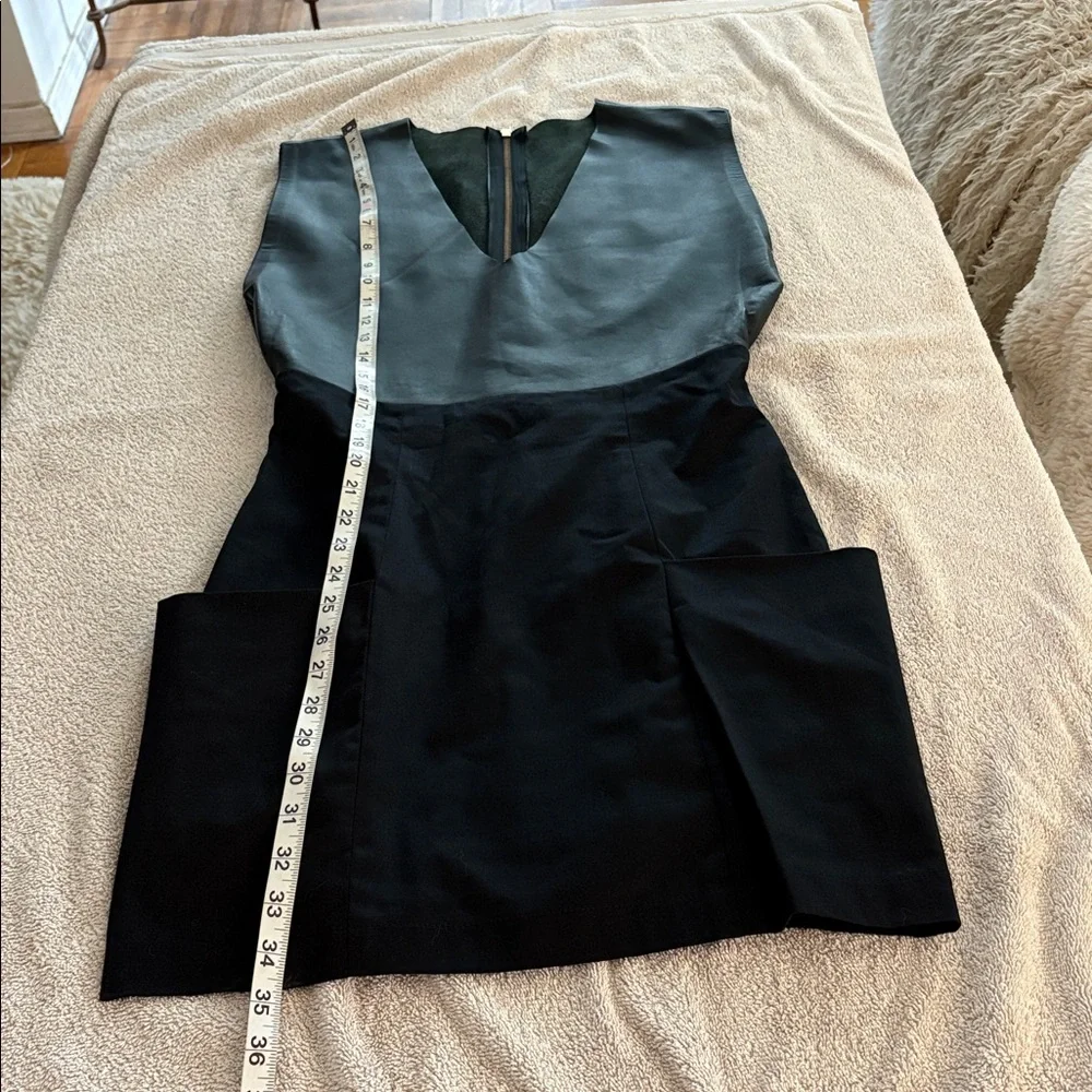 Sandra Weil stunning black dress w/ leather on top & wide pockets. Worn once - Picture 9 of 15